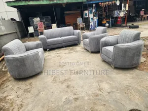 Set of Grey Sitting Room Sofa Chairs.
