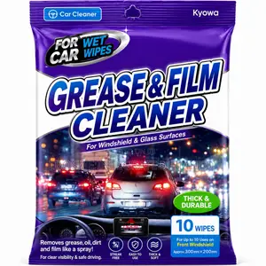 Car Glass Wet Wipes – Grease Film Cleaner (10 Wipes)