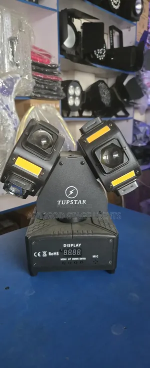 Double Heads 10 Led RGBW Beam, Golden Strobe With Laser Stage Lights