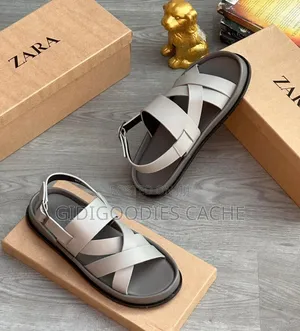 Zara Cross-Strap Slingback Sandals Black/Grey in Size 40-46