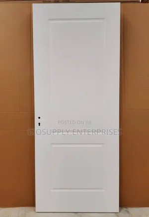 2-Panel White Modern Interior Wooden Door for Residential Spaces