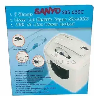 Sanyo Sbs 620c 5-sheet Cross Cut Electric Paper Cd Shredder