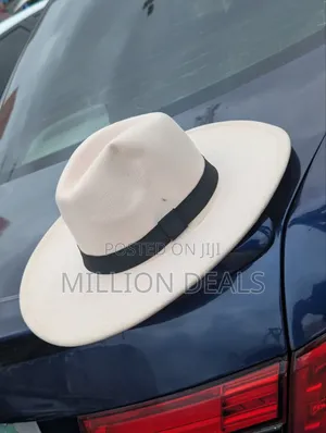 Wide Brim Classic Men's Cream Color Fedora Hat