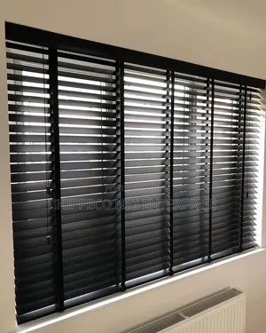Stunning Black Wooden Blinds