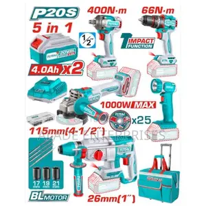 Total 5pcs Industrial Combo Kit (With 2 X Batteries Charger) -