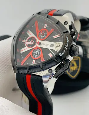 Lamborghini Quality Luxury Men Genuine Leather Wristwatch