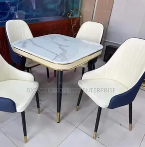 Imported 4 Seaters Dining Table Set Marble Top