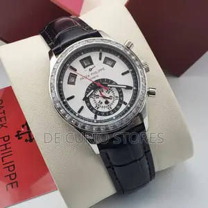 Patek Philippe Male Watch Leather Strap Automatic System