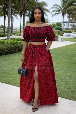 Hot Girl Off-Shoulder Top and Splitted Skirt - Style 873
