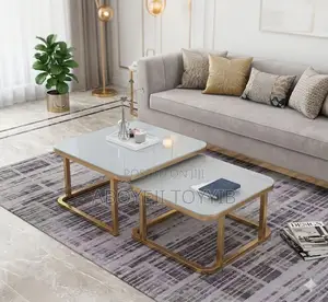 Real Marble Square Twin Center Table 70cm × 60cm