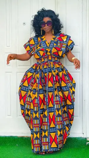 Elastic-Waist Lantern Dress - Style 643