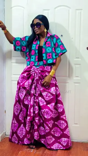 Cropped Button-Down and Draped Wrap Skirt - Style 891