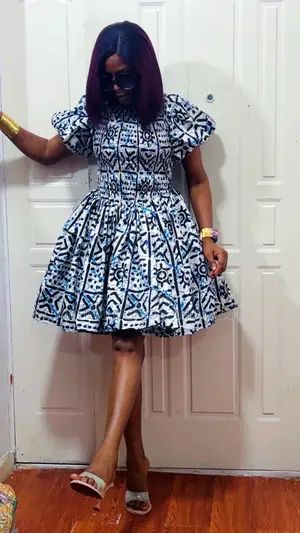 Smocked Short Flare Gown Style 435
