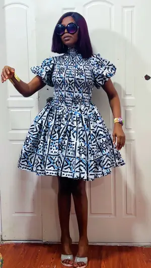 Smocked Short Flare Gown Style 435