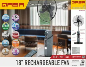 Qasa 18" Rechargeable Fan With Bluetooth Speaker Fm Radio (Qrf-8918