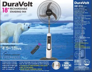 Duravolt 18" Rechargeable Standing Fan (Drf-3918 Polar)