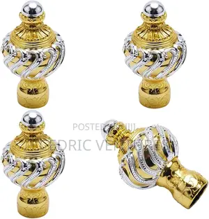 4pcs Curtain Rod Covers Ends Gold Plastic