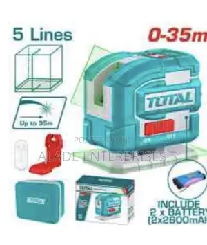Total 5-Line Green Self-Leveling Laser, 360° Rotation, 35meter