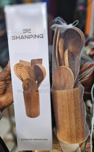 Wooden Cooking Utensil Set With Matching Holder - Kitchen Wooden Spoon