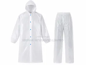 Adult Xl Rain Coat Set Waterproof Hooded Raincoat