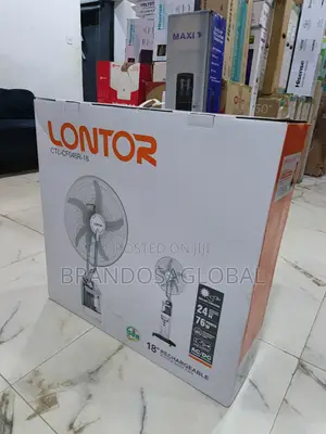 Lontor 18" Rechargeable Fan [Ctl-Cf04r-18]Quiet Operation Standing Fan