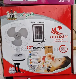 Golden Breeze 12" Solar Table Fan Ac/Dc