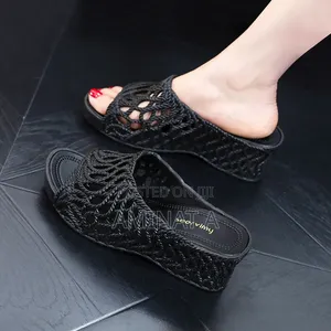 Hollow Out High-Heeled Thick Slippers for Women
