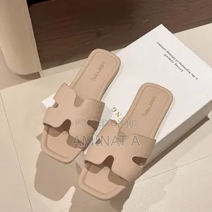 Comfortable Apricot Flat Slippers for Ladies