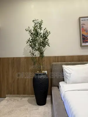 Artificial Twisted Olive Tree in Textured Black Nyx Pot – Home Decor