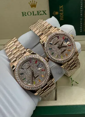 High Quality Luxury Rolex Stone Couple Wristwatch