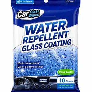 Car Glass Coating Wipes – Water Repellent Glass Cleaner (10 Wipes)