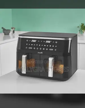 Scoville 9l Air Fryer Dual Basket Viewing Window- Black