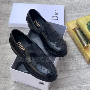 Original Dior Woven Leather Loafers Shoes