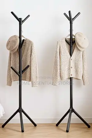 Metal Coat Rack Stand - Freestanding 8-Hook Tripod Hall Tree Hanger