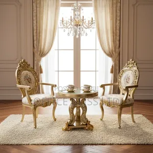 Me Visitor Plastic Wood Luxury Set of Table 2 Chairs