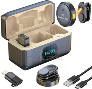 Q8 Dual Wireless Microphone With Led Display Case, Noise Cancelling