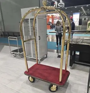 Luxury Hotel Luggage Trolley ( Golden Type ) 4 Wheel Luggage Trolley