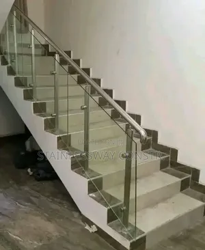 Plain Side Glass Railing With Stainless Frame