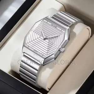 Skmei Watch Analog Textured Glass Dial Silver Brown Face Silver Chain
