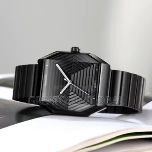 Skmei Watch Analog Textured Glass Dial Black
