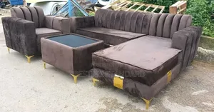 A Standard 7 Seater Velevt and Center Table