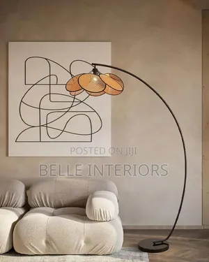 Nordic Led Rattan Lightning Floor