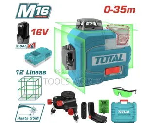 Total 3d 12-Line 16v Wireless Green Laser Level 0–35m Self-Leveling