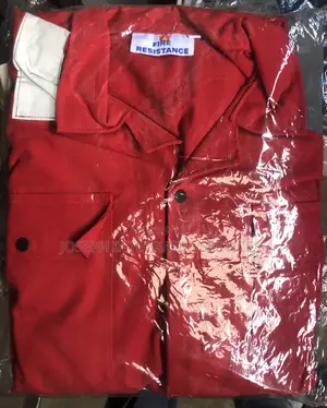 Red, Fire-resistant Industrial Work Coverall