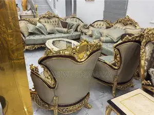 Luxury Royal Gold Upholstered Sofa Set