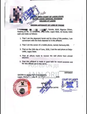 Court Sworn Affidavit Of All Kind