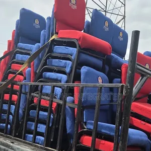 Blue and Red Church Chairs With Logo