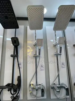 Silver Surface Standing Shower Mixer Set
