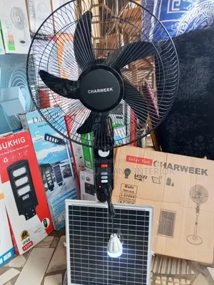 Charweek Solar Standing Fan and Bulb for Sale