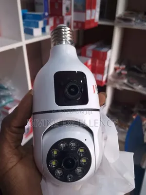 Dual Lens Bulb CCTV Camera, Wifi Enable